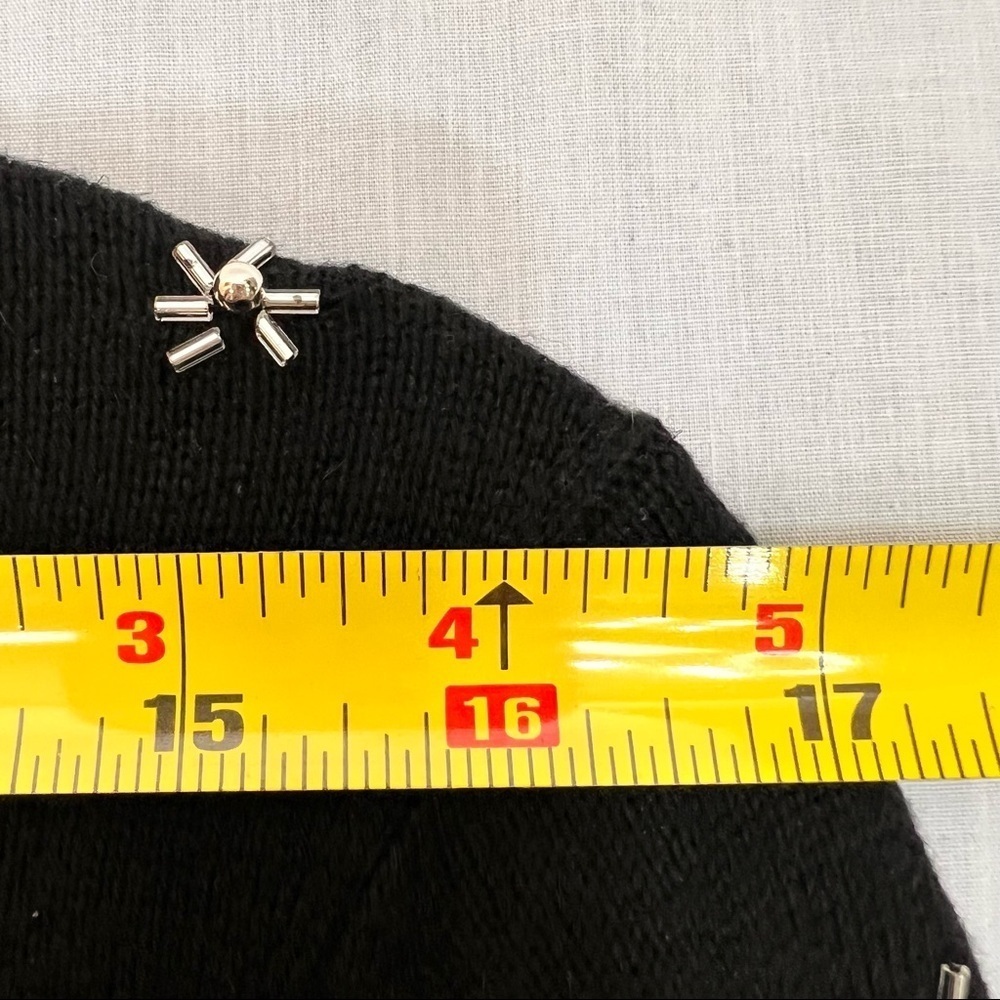 Vintage Sweater Black Beaded Cardigan Sz L Christie & Jill Silk Cotton Blend - Picture 7 of 9